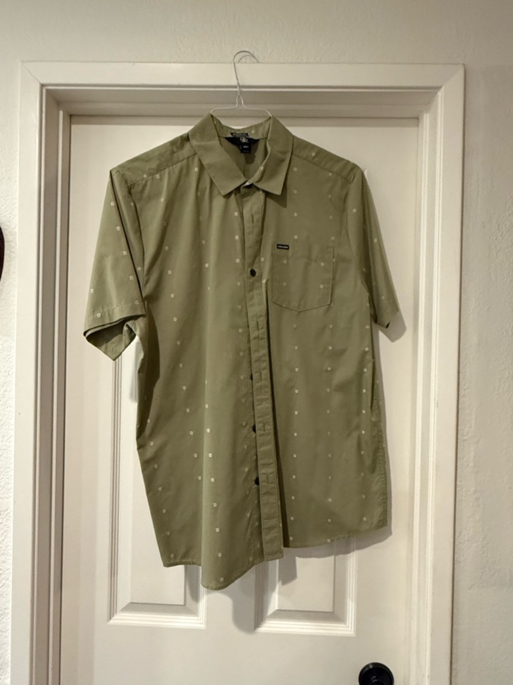 Volcom Olive Short-Sleeve Button-Up Shirt